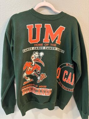 University of Miami Green & Orange Crewneck Sweatshirt
